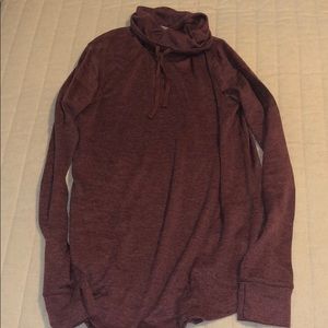 Purple cowl neck sweater with pockets!